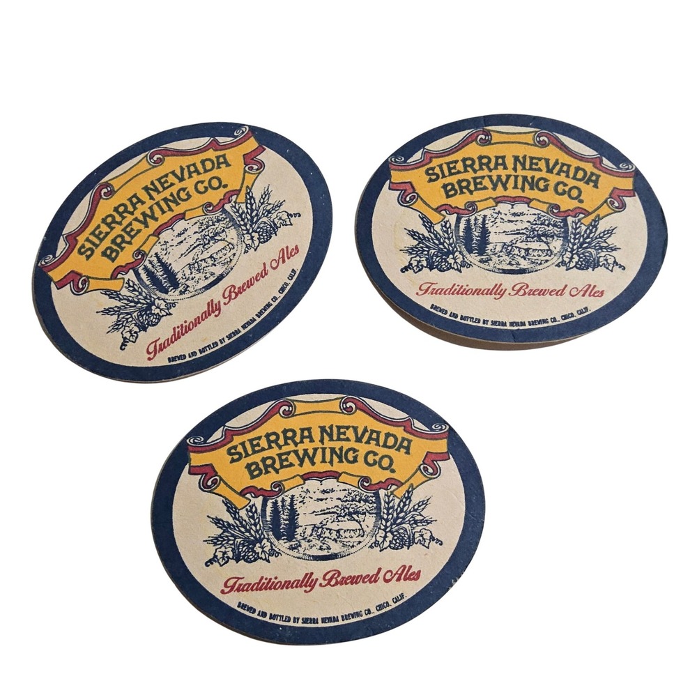 Sierra Nevada‎ Brewing Co. Beer Coasters Traditionally Brewed Ales 3 pc